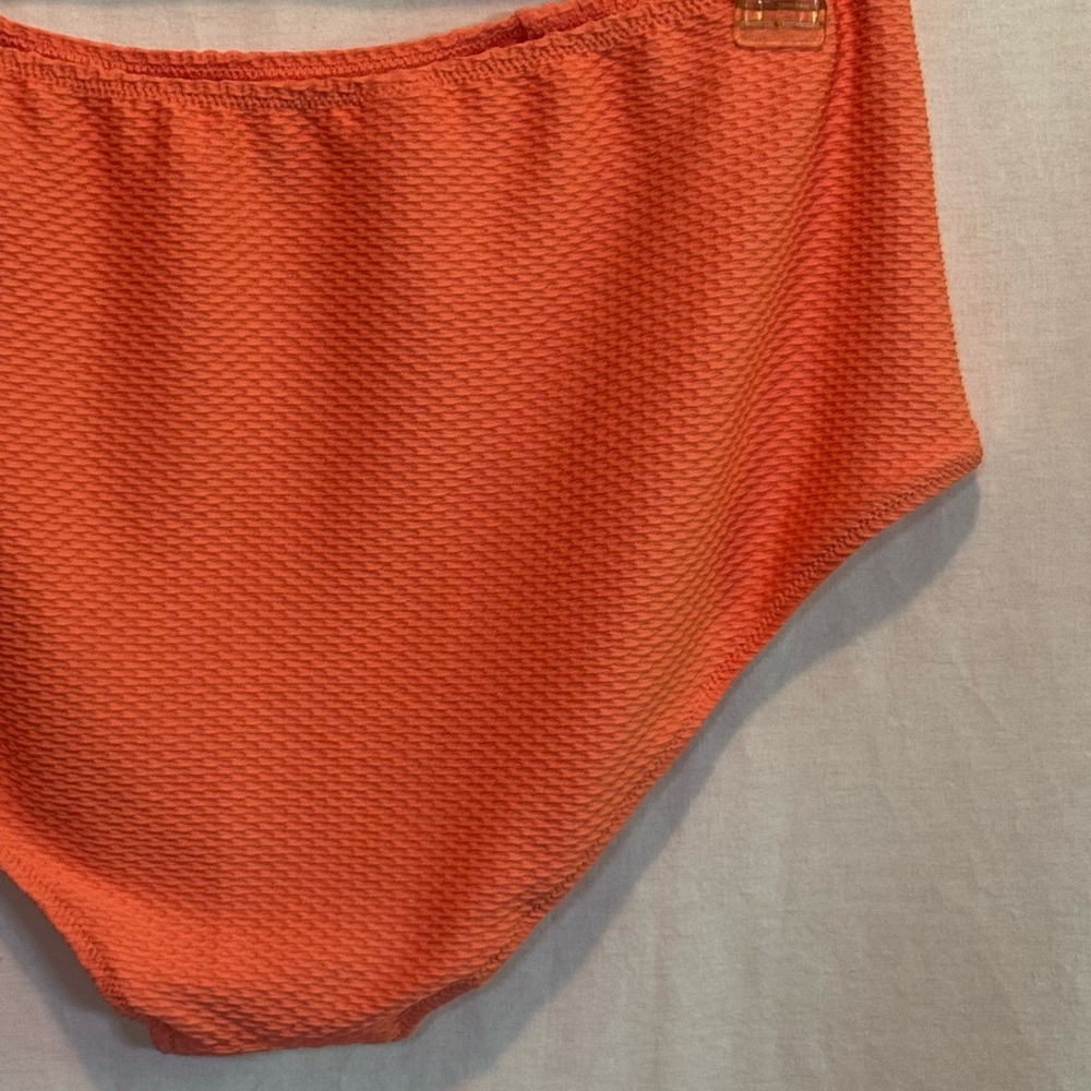 AA-37 Aerie NWT High Waisted Full Coverage Orange Lined‎ Summer Bikini Bottoms - Picture 6 of 11